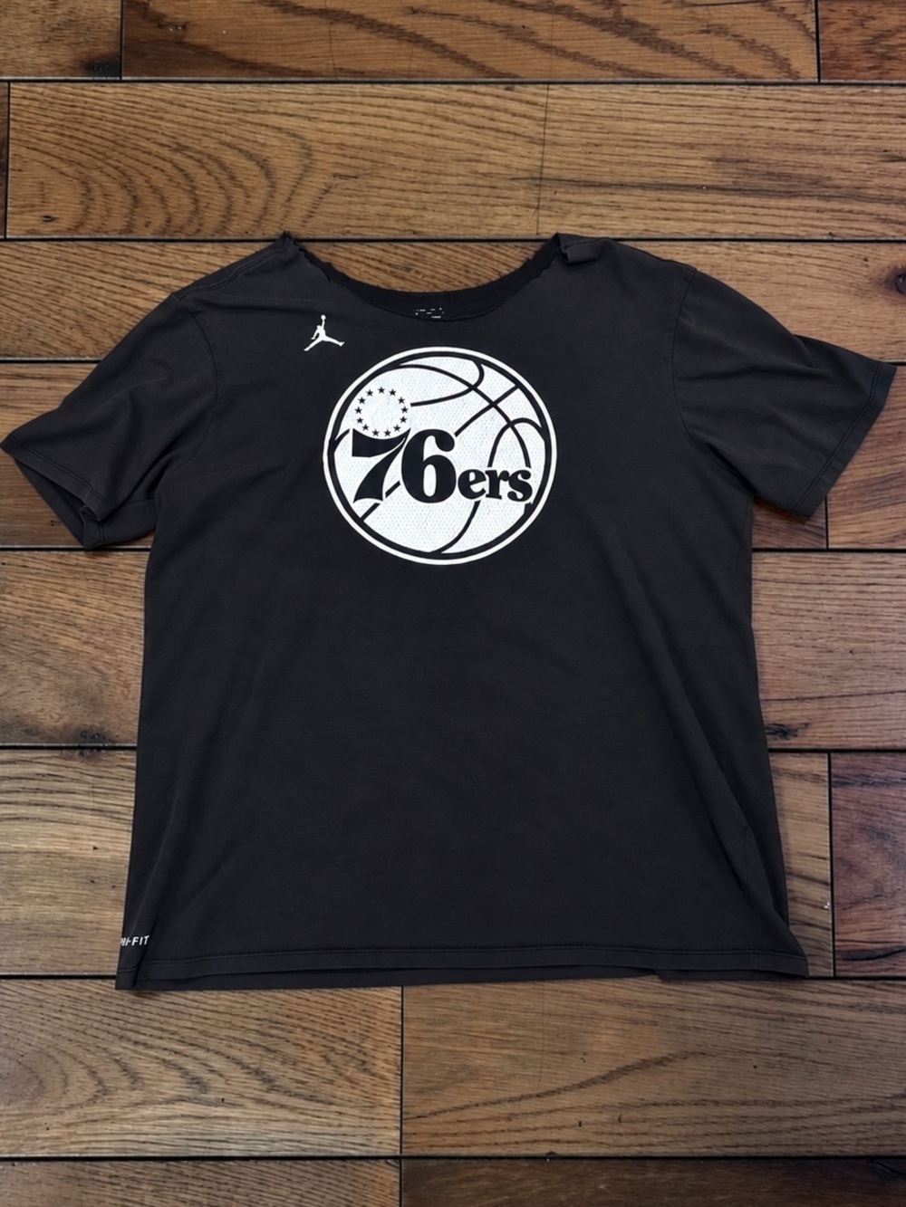 Women’s Jordan Philadelphia 76ers Joel Embiid #21 Off Shoulder Dri-FIT Tee